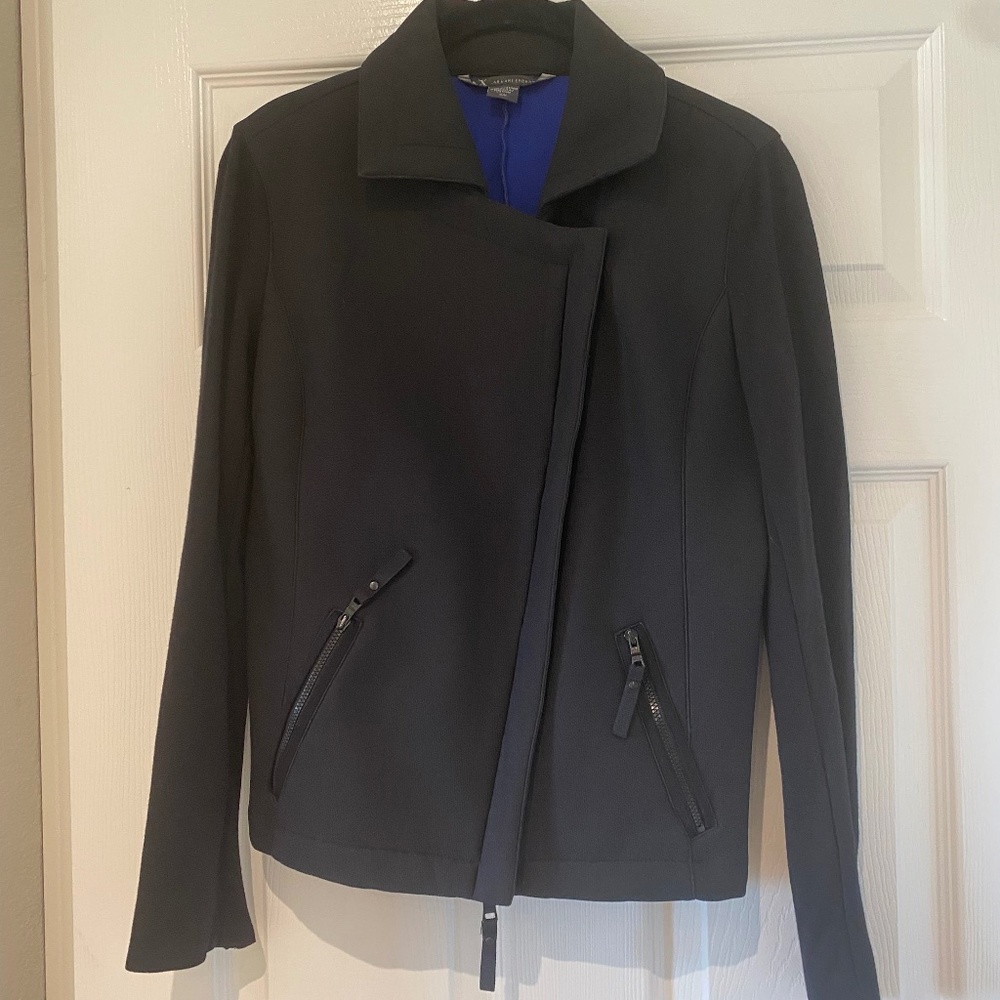 Armani Exchange Black Moto Jacket